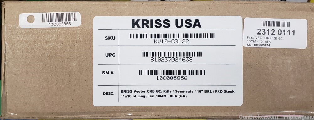 Kriss Vector CRB Gen 2 10mm 16in black KV10-CBL22 CA LEGAL-img-18