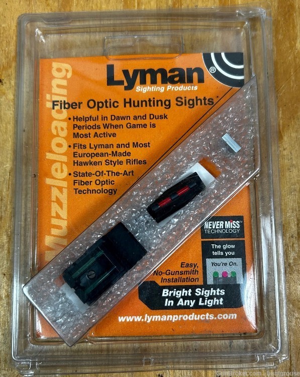 Lyman Fiber Optic sight set for muzzle loaders rifle sights-img-0