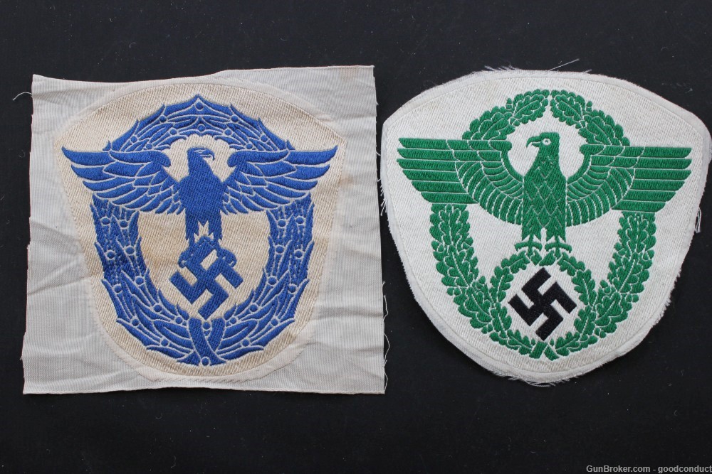 (2) German WWII POLICE Sports Shirt Eagles-img-0