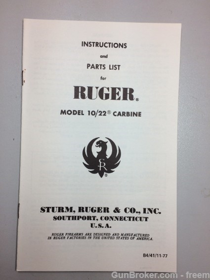 Ruger  10/22  Carbine  Instruction   Manual-img-0
