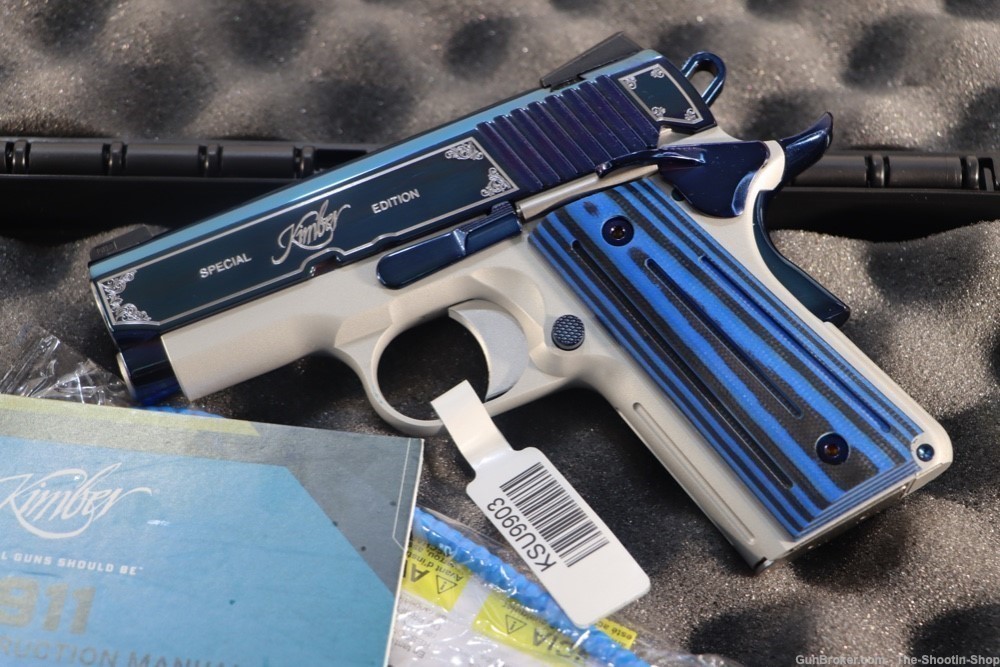 Kimber Model SAPPHIRE ULTRA II 1911 Pistol SPECIAL EDITION 45ACP ENGRAVED-img-1