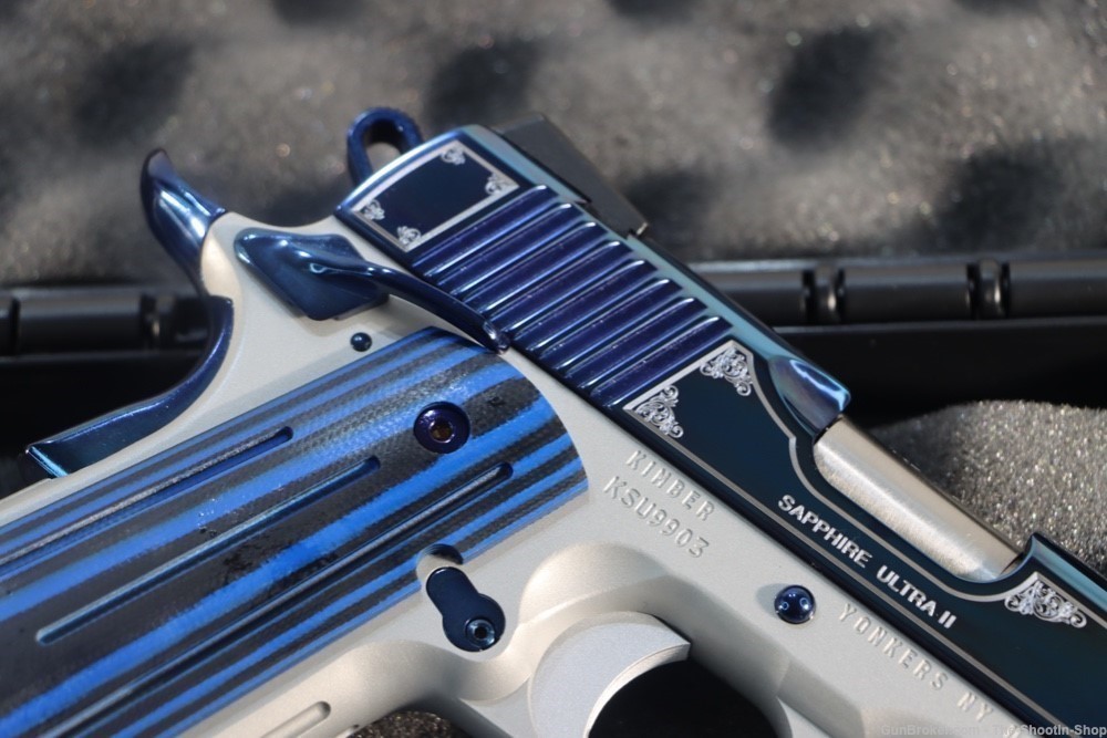 Kimber Model SAPPHIRE ULTRA II 1911 Pistol SPECIAL EDITION 45ACP ENGRAVED-img-9