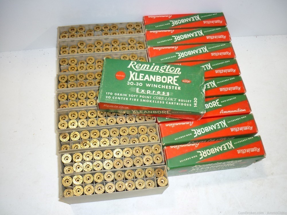 20ct - 1959 - 30-30 - VINTAGE Remington Kleanbore NEW BRASS Casings - w/BOX-img-11