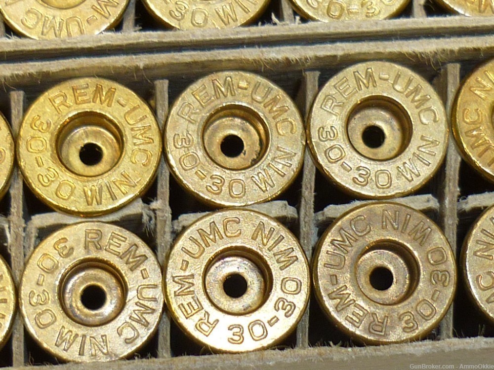 20ct - 1959 - 30-30 - VINTAGE Remington Kleanbore NEW BRASS Casings - w/BOX-img-7