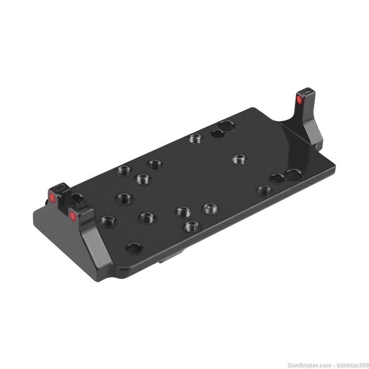 Glock Universal RMR mount with Back Up sights RED-img-0