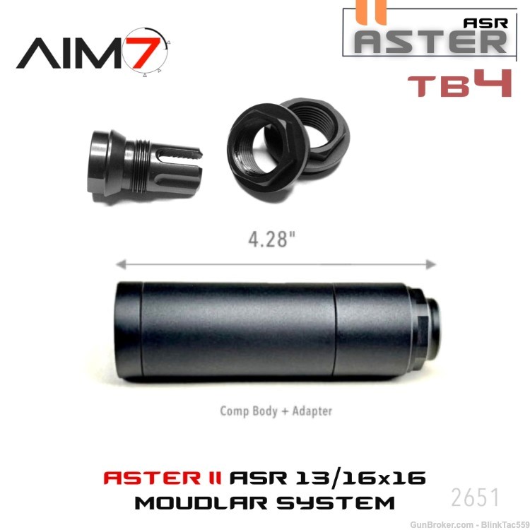 AIM7 ASTER TB-4 Modular ASR 13/16X16 SYSTEM & Muzzle -img-0