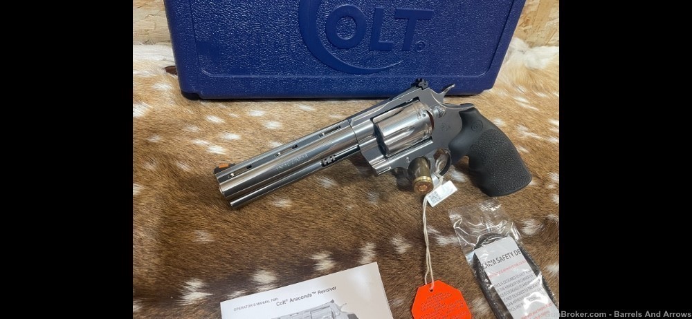 Colt Anaconda 44 Rem. Mag 6” Stainless Factory New Revolver -img-0