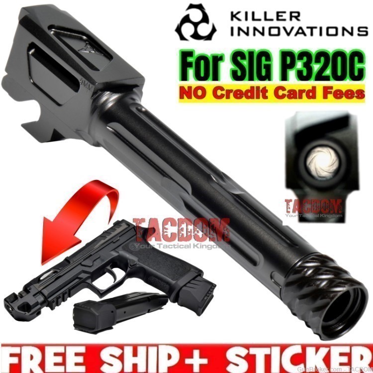 Killer Innovations SIG SAUER P320C BLACK Threaded Barrel 9mm 1/2x28 Thread-img-0
