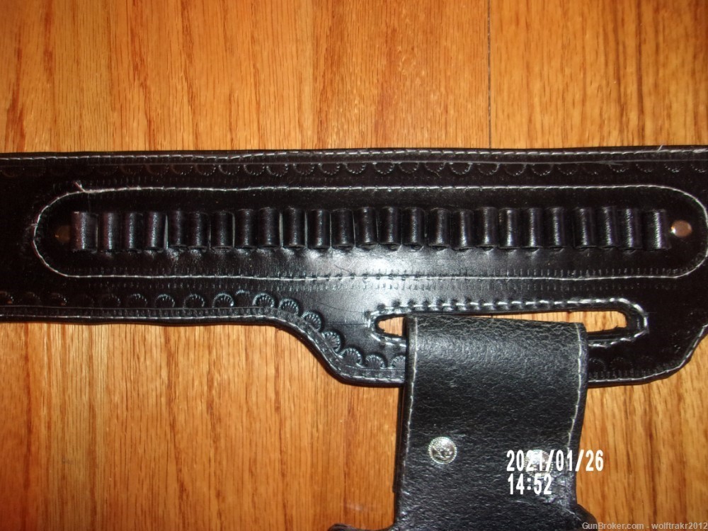 Double Holster Kiln Dyed Black Leather 22 Cal. Fits most 6" Barrels-img-3