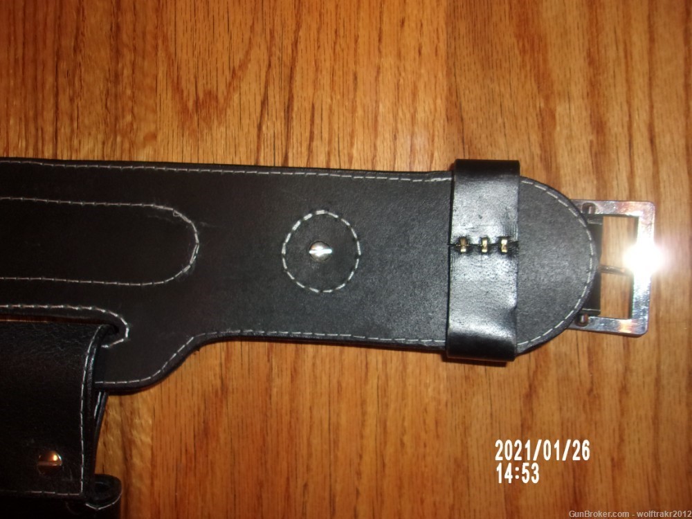 Double Holster Kiln Dyed Black Leather 22 Cal. Fits most 6" Barrels-img-4
