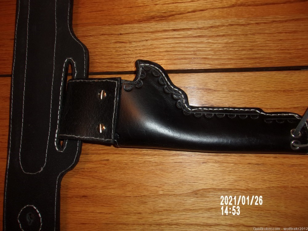 Double Holster Kiln Dyed Black Leather 22 Cal. Fits most 6" Barrels-img-8