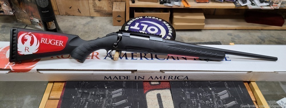 Ruger 6908 American Compact 243 Win 4+1 18" Matte Black Fast Shipping-img-0