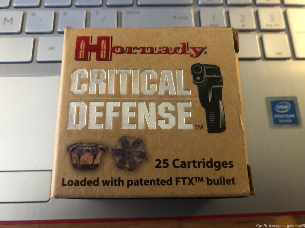 Hornady Critical Defense 38 Spl + P 110 gr FTX Box of 25-img-1