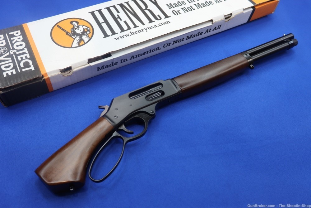 Henry Model AXE LEVER ACTION Pistol 410GA 15" Wood Grip 410 H018AH Blued-img-0