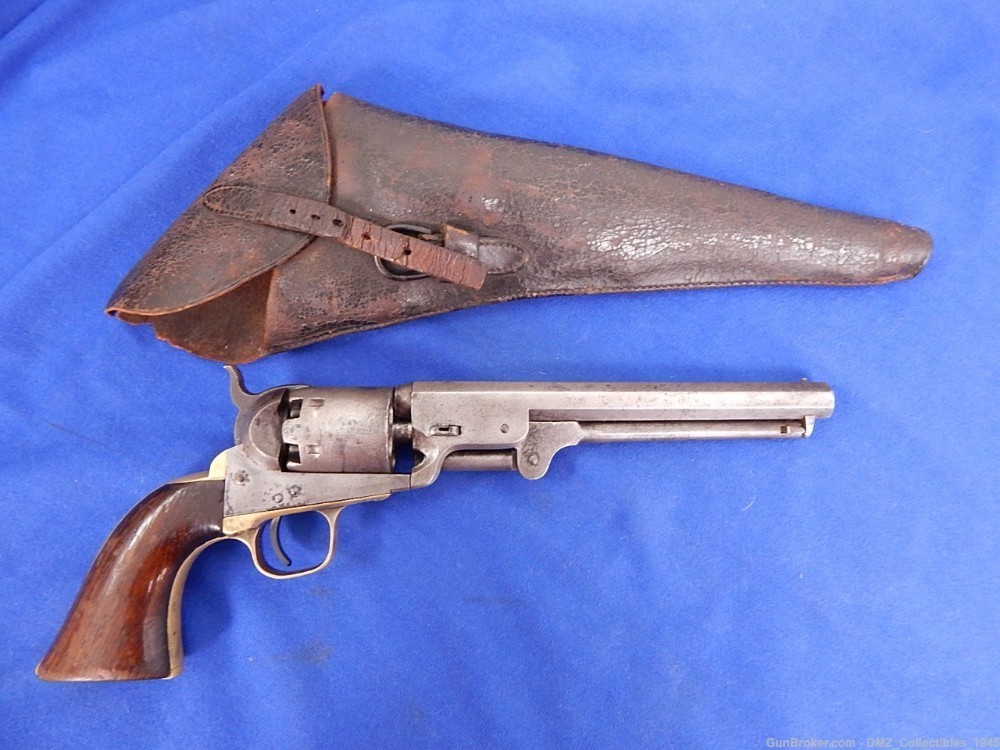 Civil War Colt 36 Caliber Navy Revolver with Confederate Holster-img-0