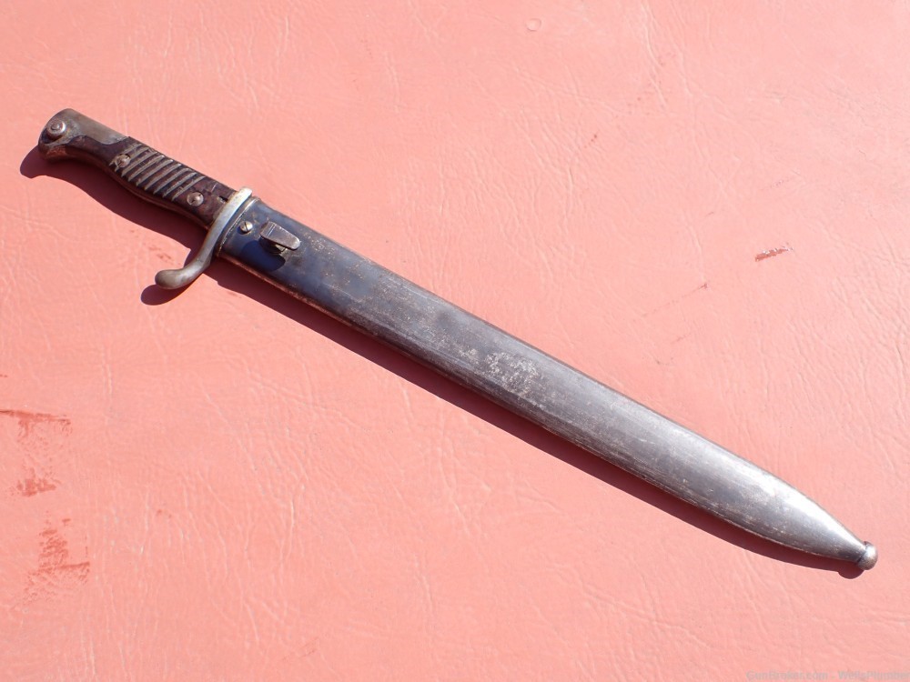IMPERIAL GERMAN WWI 98/05 BUTCHER BLADE COMBAT BAYONET WITH SCABBARD-img-1