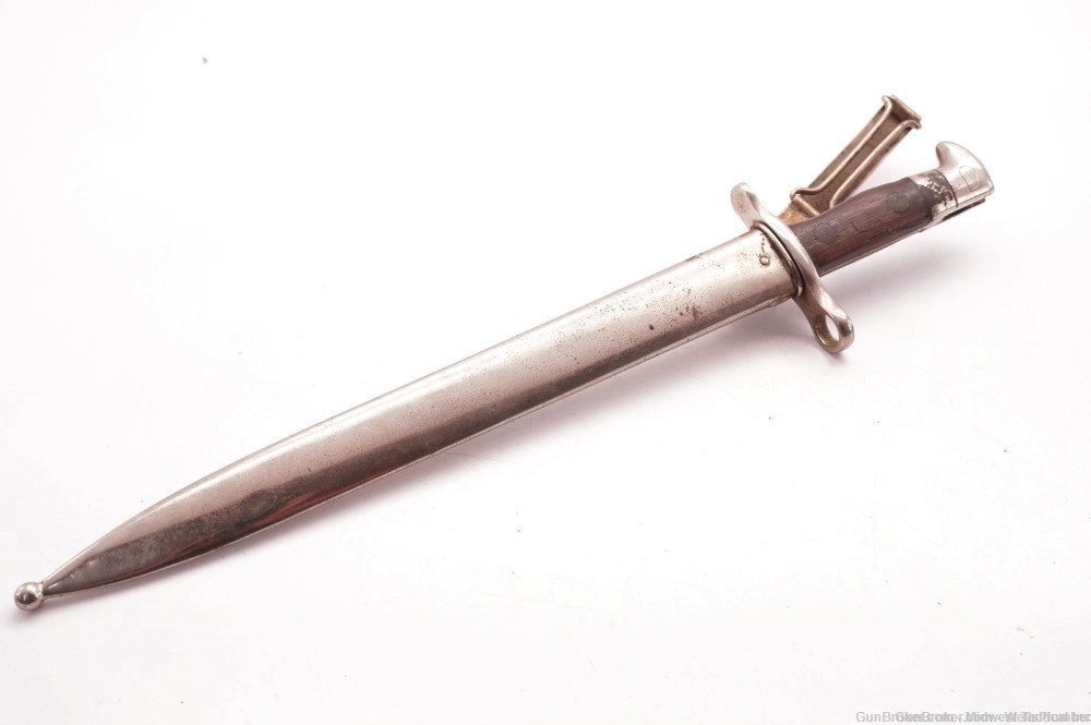 SPRINGFIELD ARMORY MODEL 1892 KRAG BAYONET WITH SCABBARD DATED 1895-img-1