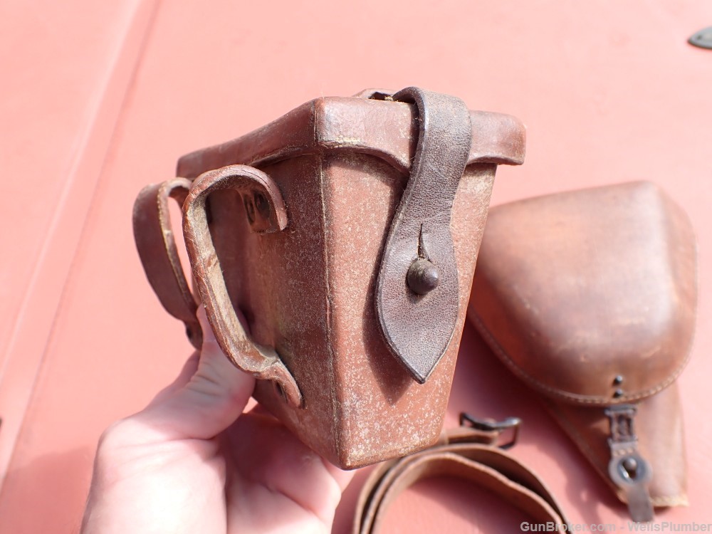 JAPANESE WWII TYPE 14 NAMBU HOLSTER WITH COMBAT BELT AND AMMO POUCH (RARE)-img-8