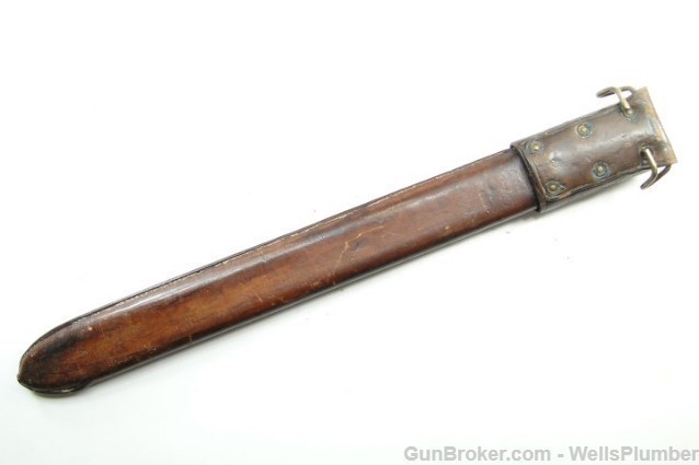 US SPRINGFIELD ARMORY MODEL 1905 BAYONET w/ LEATHER COVERED SCABBARD (1910)-img-15