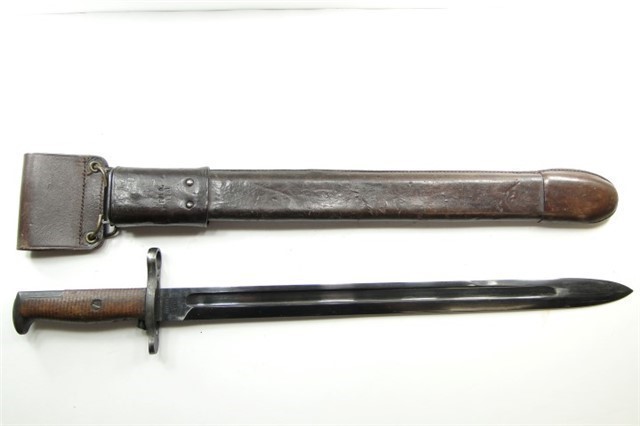 SPRINGFIELD ARMORY MODEL 1905 BAYONET w/ LEATHER COVERED SCABBARD (1910)-img-0