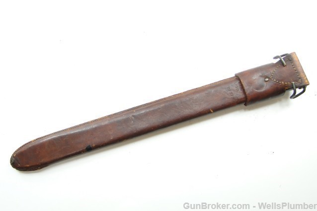 US SPRINGFIELD ARMORY MODEL 1905 BAYONET w/ LEATHER COVERED SCABBARD (1906)-img-20