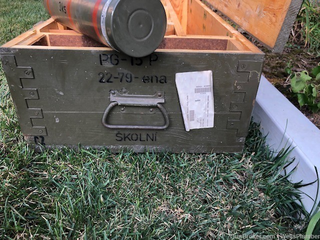 RUSSIAN RPG WOODEN CRATE WITH FUSE CONTAINERS CZECH PG-9 RPG CRATE (RARE)-img-6
