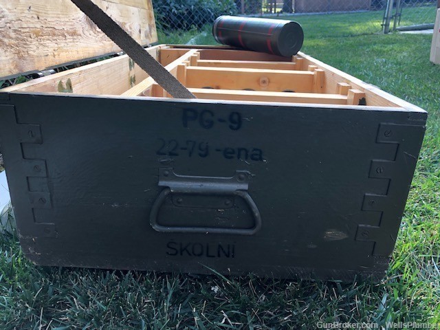 RUSSIAN RPG WOODEN CRATE WITH FUSE CONTAINERS CZECH PG-9 RPG CRATE (RARE)-img-7