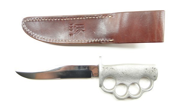 VIETNAM US PARSONS CLIP POINT KNUCKLE TRENCH KNIFE-img-1