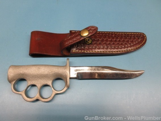 VIETNAM US PARSONS CLIP POINT KNUCKLE TRENCH KNIFE-img-4