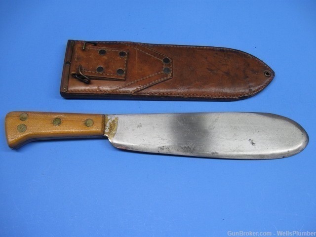 US WWII USMC MEDICAL CORPSMAN BOLO KNIFE WITH USMC 1944 SCABBARD (BRIDDELL)-img-1