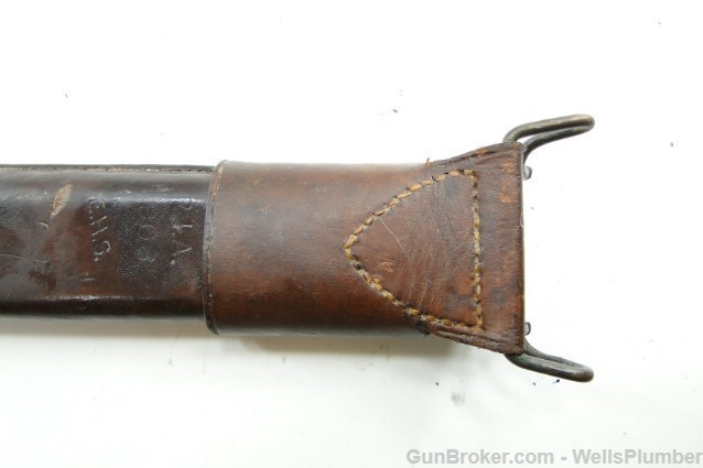 US ROCK ISLAND ARMORY MODEL 1905 BAYONET w/ LEATHER COVERED SCABBARD (1917)-img-20