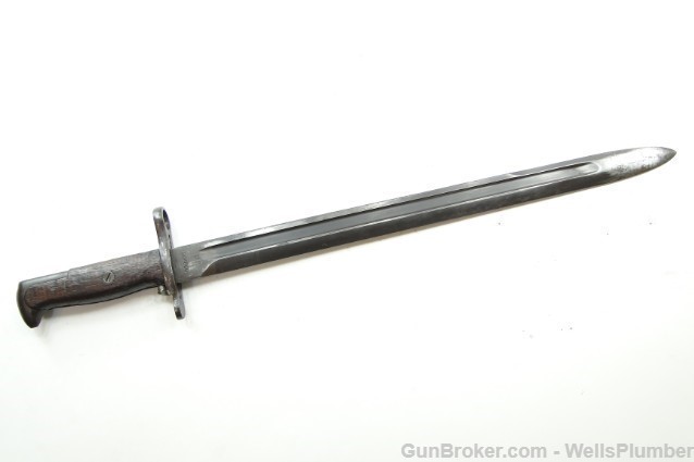 US ROCK ISLAND ARMORY MODEL 1905 BAYONET w/ LEATHER COVERED SCABBARD (1917)-img-2