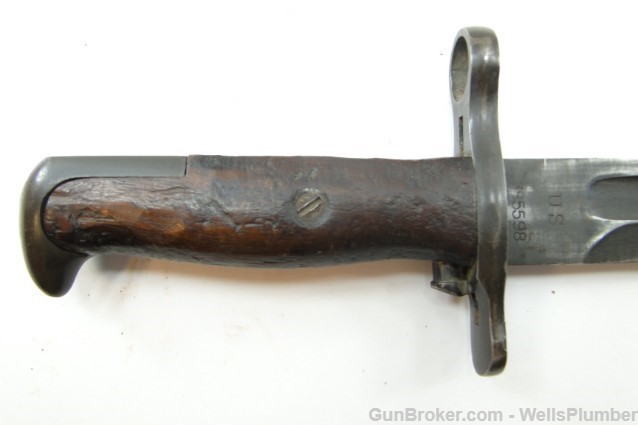 US ROCK ISLAND ARMORY MODEL 1905 BAYONET w/ LEATHER COVERED SCABBARD (1919)-img-4