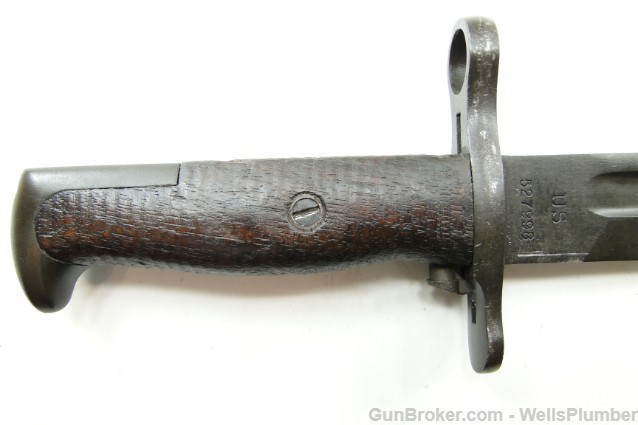 US MODEL 1905 SPRINGFIELD ARMORY BAYONET w/ LEATHER COVERED SCABBARD (1912)-img-4