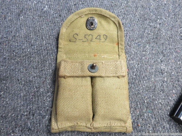 US WWII M1 CARBINE “STOCK TYPE” AMMO POUCH WITH (2) 15-ROUND MAGAZINES-img-11