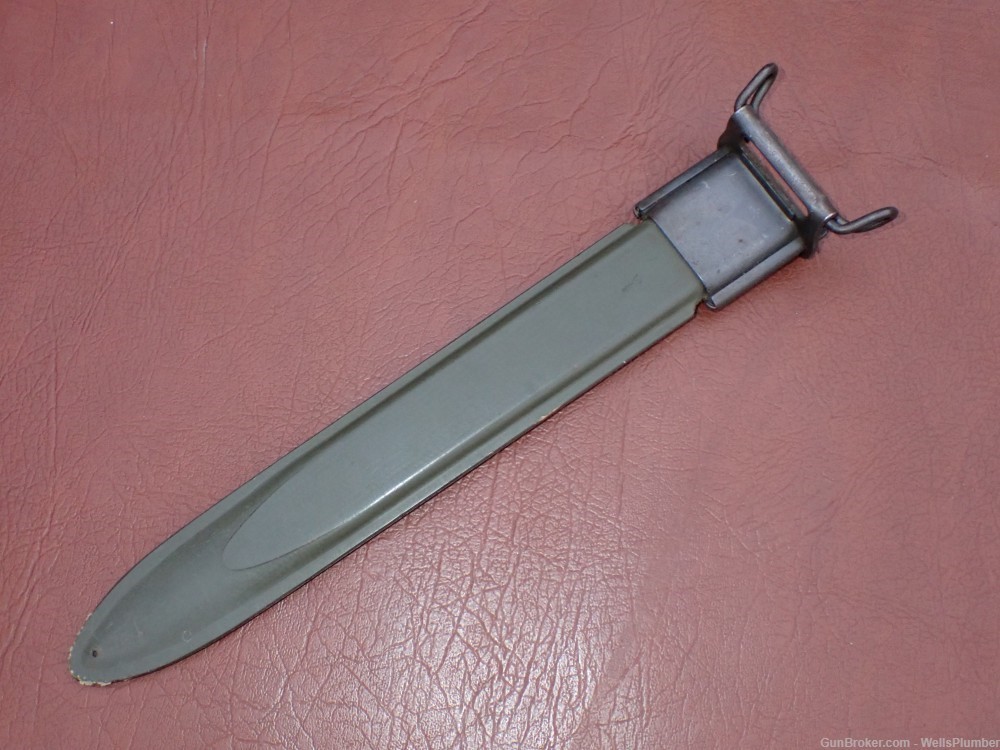 US WWII MODEL 1905E1 1943 WILDE TOOL BAYONET WITH SCABBARD BOWIE TIP (RARE)-img-24