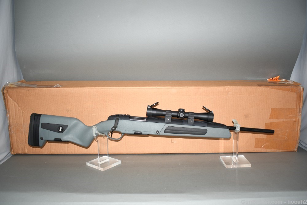 Nice Steyr Jeff Cooper Scout Bolt Action Rifle 376 Steyr W Factory Leupold-img-0