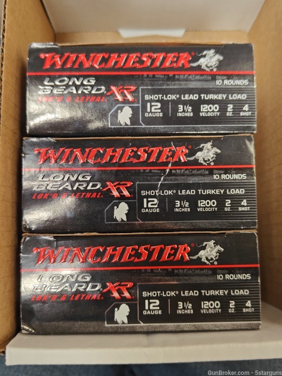 30 Shells Winchester Long Beard XR 3-1/2" 2oz 4 shot 12 gauge-img-0