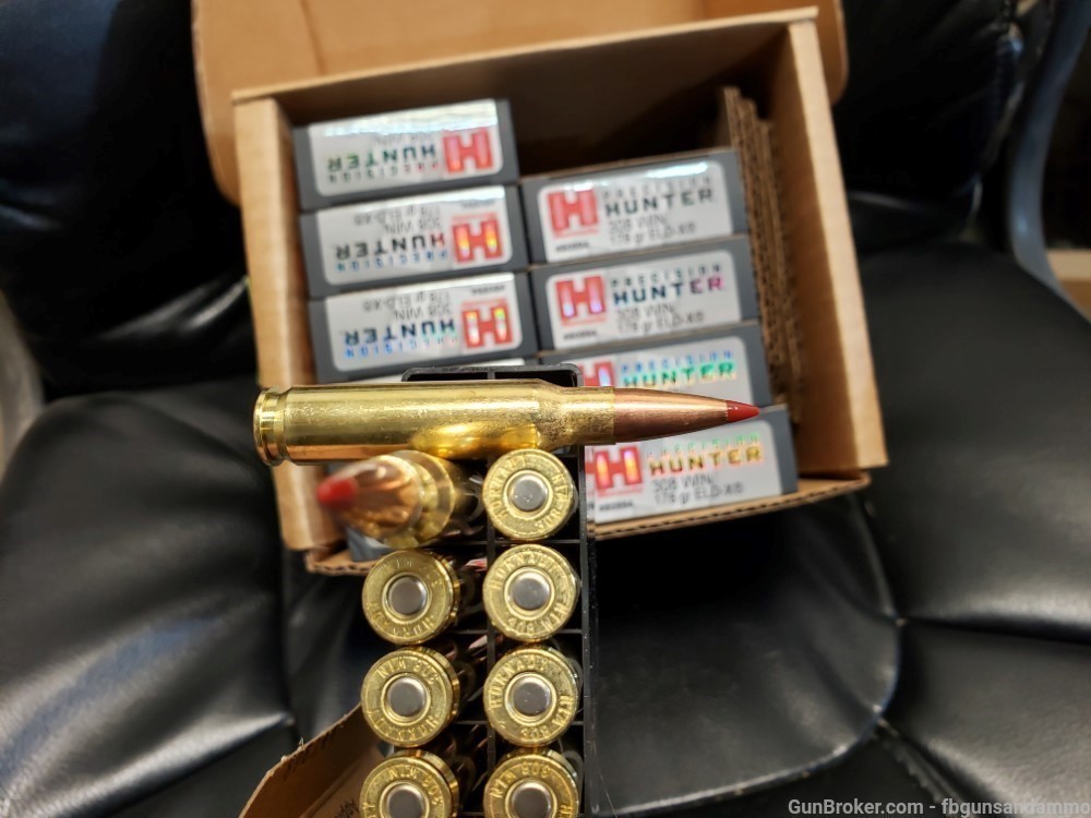 IN STOCK 200 ROUNDS HORNADY 308 WINCHESTER ELD-X PRECISION HUNTER 178 ELD X-img-6