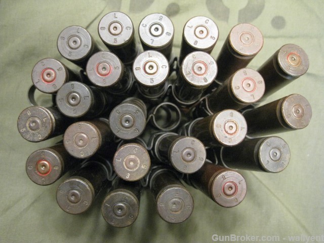 50 Cal BMG Fired Blanks Brass Cases Linked Belt 25pc US Military 1985 LC85 -img-3