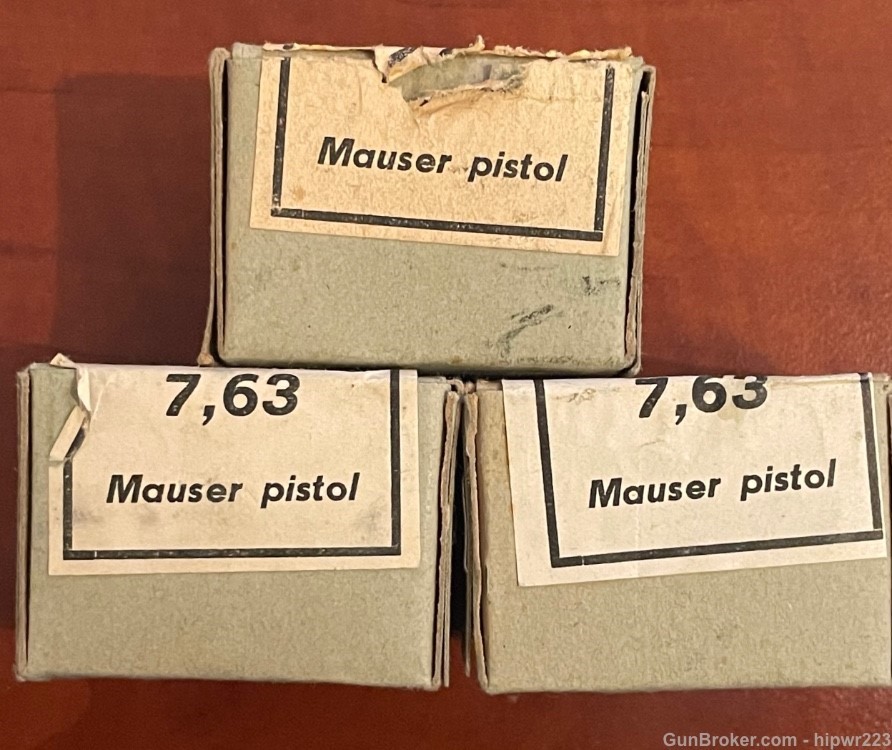 7.63 Mauser Pistol ammunition 3 boxes of Sellier & Bellot  75 rounds-img-0