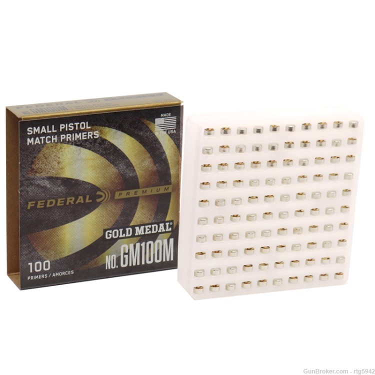 Federal Premium Gold Medal Small Pistol Match Primers #100M Box of 1000-img-1