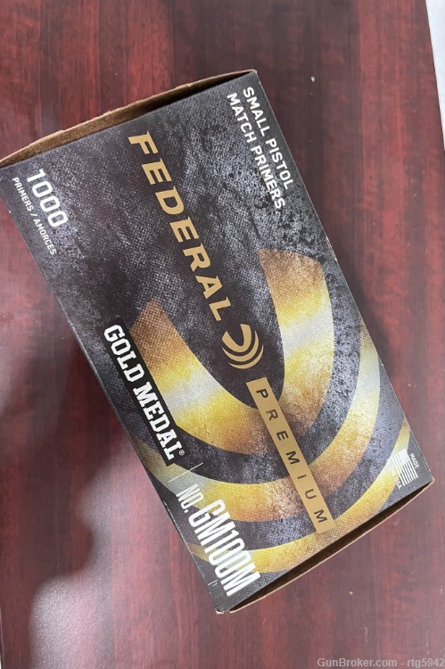 Federal Premium Gold Medal Small Pistol Match Primers #100M Box of 1000-img-0