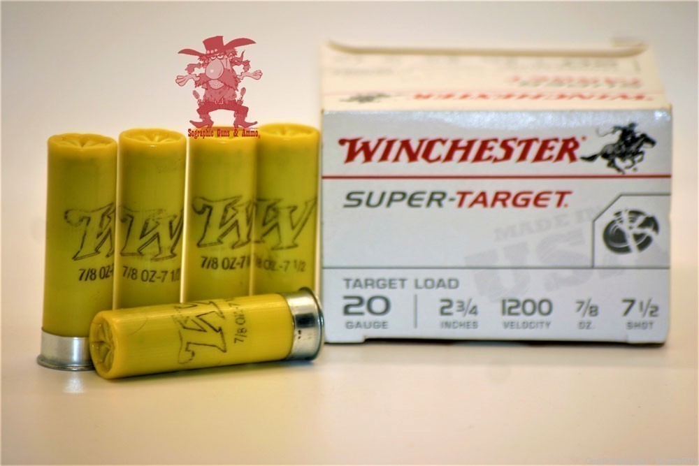 20 ga Winchester Super Target 20 Gauge 2¾" 7/8oz No.7.5 Shot 25 Rounds-img-1