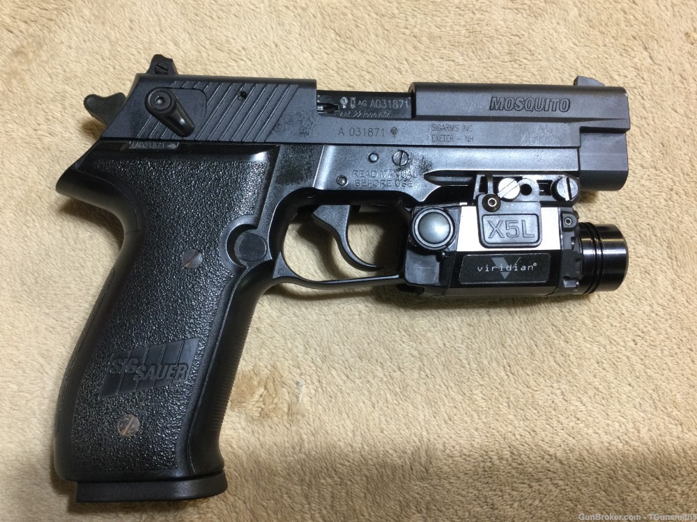 SIG SAUER MOSQUITO PISTOL in .22 LR Cal. W/VERIDIAN X5L GRN LASER/LIGHT-img-1