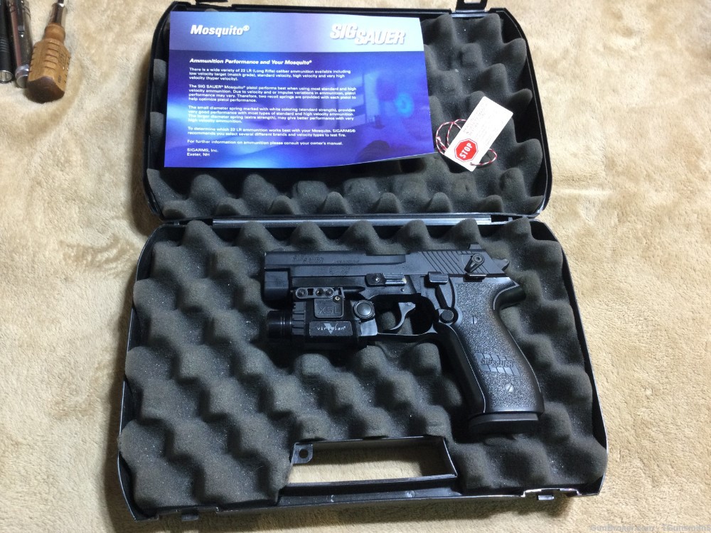 SIG SAUER MOSQUITO PISTOL in .22 LR Cal. W/VERIDIAN X5L GRN LASER/LIGHT-img-0