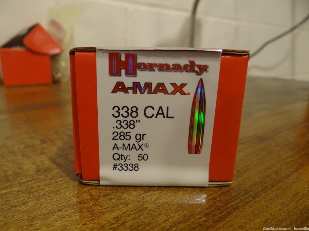 Hornady A-MAX Bullets 338 Caliber 285 Grain  Box of 50 #3338-img-0