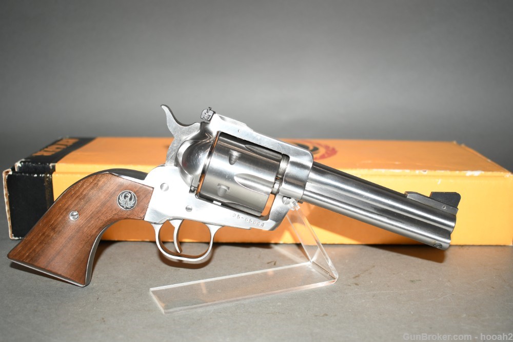 Nice Stainless Ruger New Model Blackhawk 357 Mag Revolver W Box 4 5/8" 1981-img-0