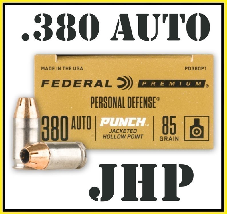 20rds Federal Premium Punch® .380 Auto PD380P1 JHP 85gr defense + FAST SHIP-img-0