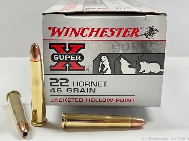 50 Rounds Winchester 22 Hornet 46gr JHP Factory New!-img-0
